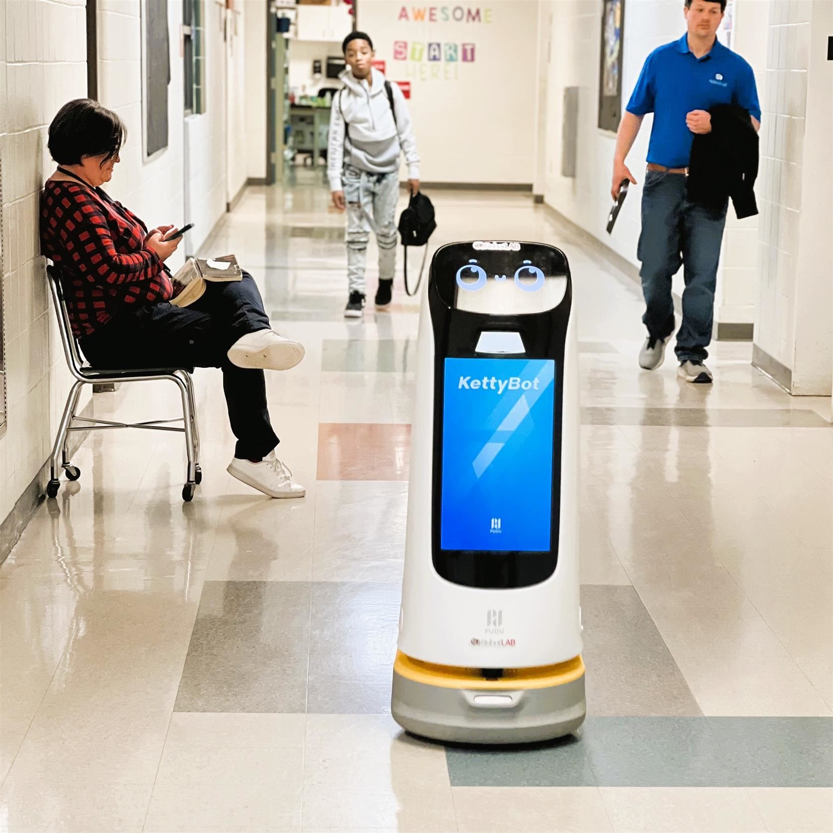  Kettybot programmed to travel down the RCMMS school hallway